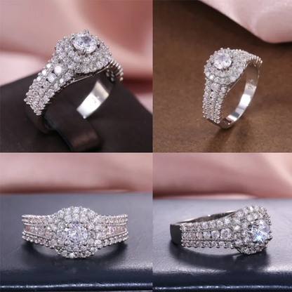 14K White Gold Color 1 Carat Moissanite Square Ring for Women Bague Full White Loose Diamond Wedding Jewelry