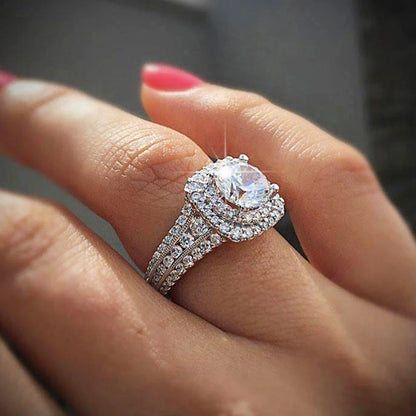 14K White Gold Color 1 Carat Moissanite Square Ring for Women Bague Full White Loose Diamond Wedding Jewelry