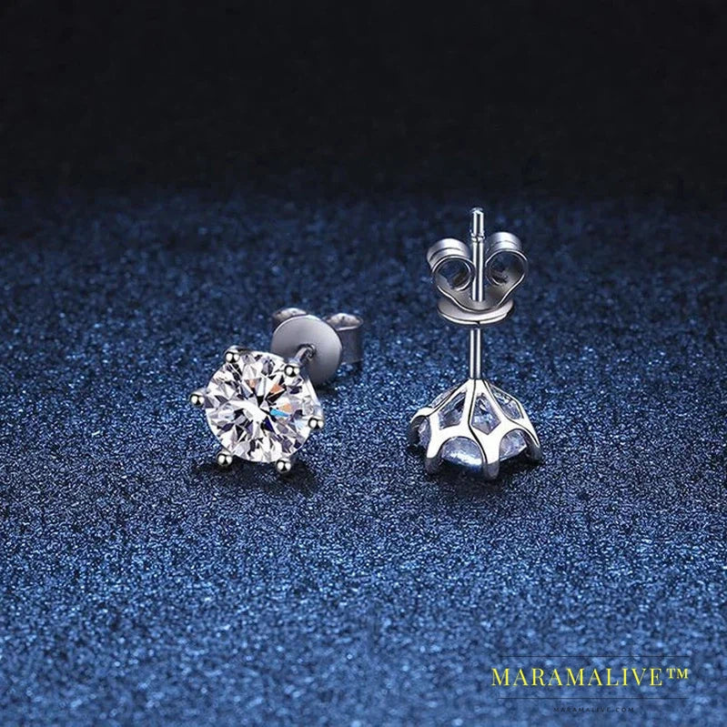 Affordable Silver Moissanite Studs - Elegant Jewelry