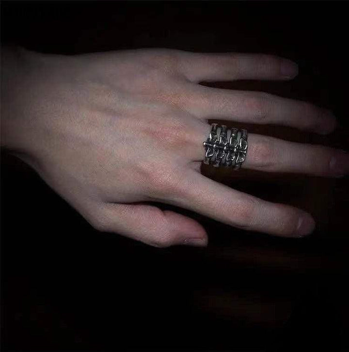 Alloy bone ring male personality punk ring