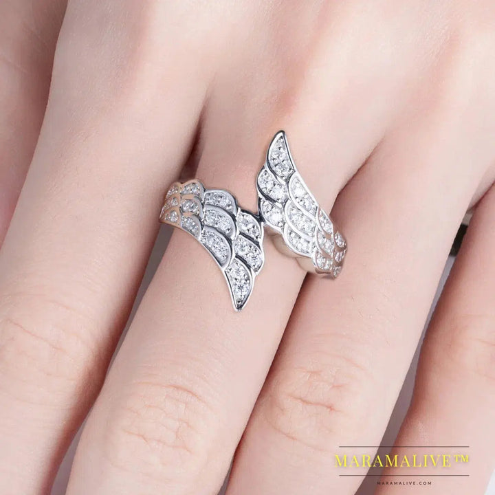 Angelic Wings Ring Set - Angel wings unique jewelry.