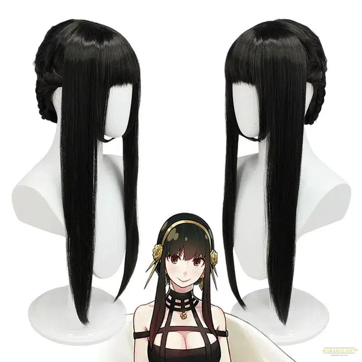 Anime Spy X Family Yor Forger Cosplay Wig Dress Suit Assassin Gothic Black Red Skirt Outfit Uniform Yor Briar Earring Long Hair