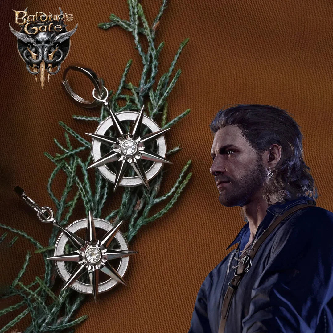 Baldur's Gate Gale Dekarios Cosplay Star Pendants - Unusual Titanium Steel Eardrop Earrings - Unique Punk Gothic Dark Jewelry Xmas Props