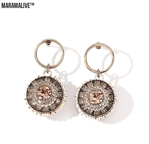 Baroque personality earrings female temperament wild earrings simple earrings hipster retro earrings