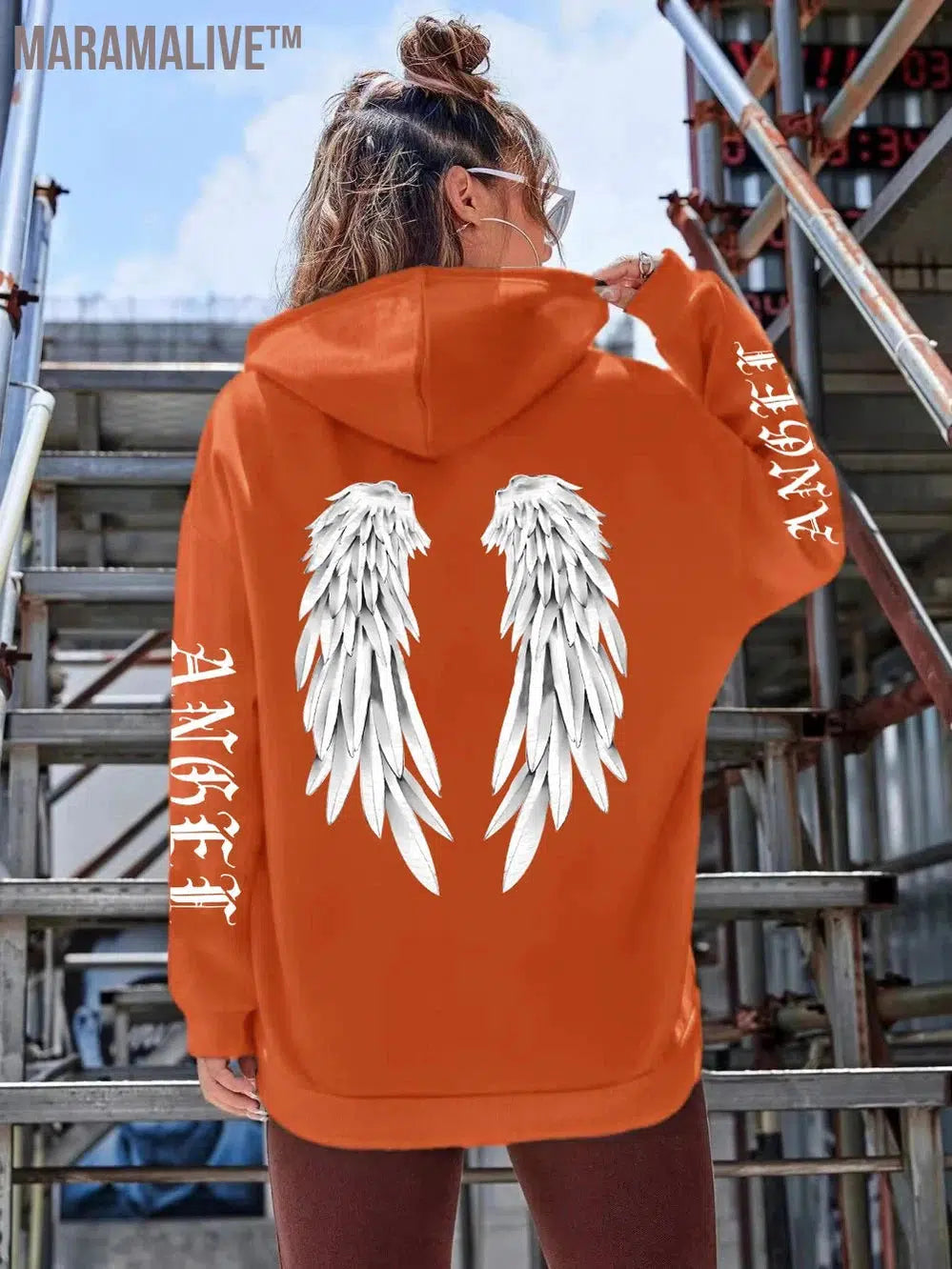 Beautiful Angel Wings Printed Hoodies Women Warm Comfortable Casual Hoodie Fashion Classic Hoody Loose Original Basic Clothes