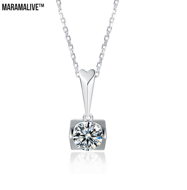 Beautiful S925 Sterling Silver Inlaid Moissanite Stud Necklace Two Piece Set -A Sparkle as Radiant as Your Love