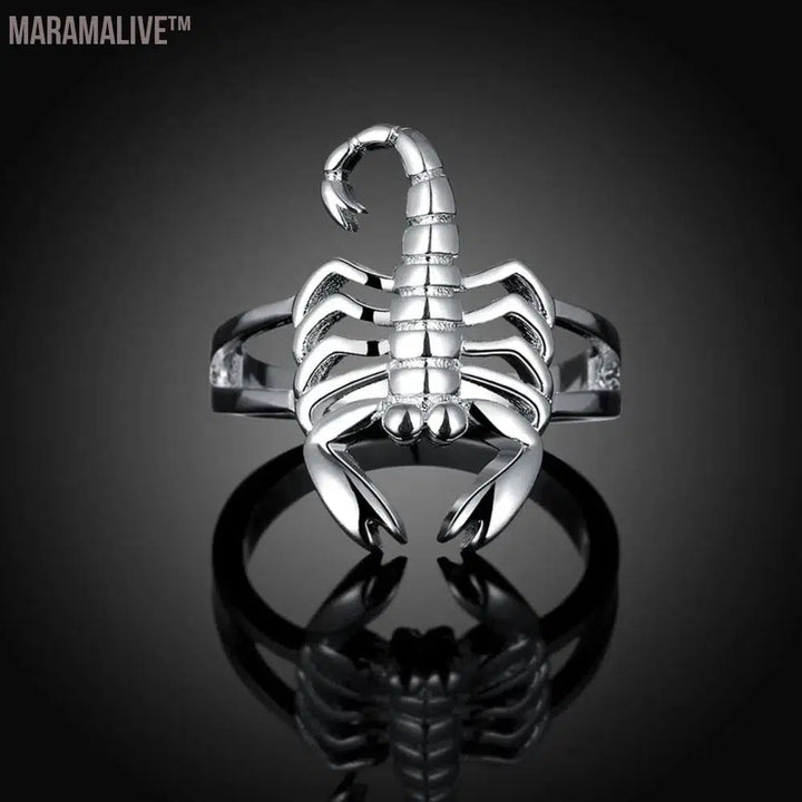 Beautiful ring Fashion fashion Scorpion 925 Sterling Silver NICE women Domineering Lady Ring jewelry Classical gift