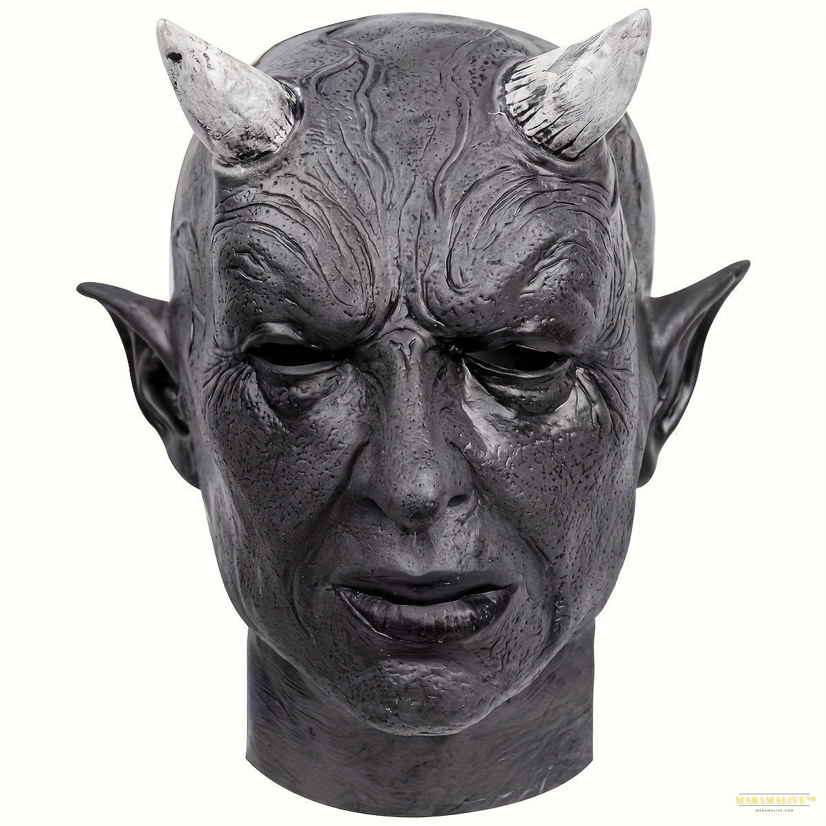 Black Devil Mask With Horns For Halloween Men's COS Play