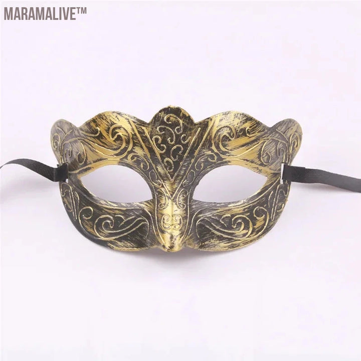 Black Gold Skull Metal Mask Halloween Rhinestone Half Face Venetian Masquerade Men White Women Skull Filigree Party Mask