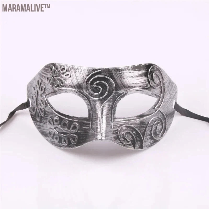 Black Gold Skull Metal Mask Halloween Rhinestone Half Face Venetian Masquerade Men White Women Skull Filigree Party Mask