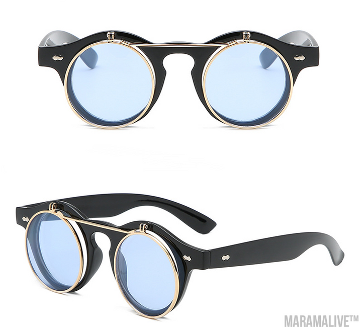 Black Retro SteamPunk Sunglasses