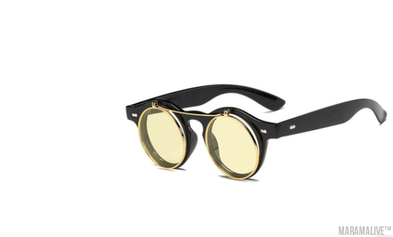 Black Retro SteamPunk Sunglasses