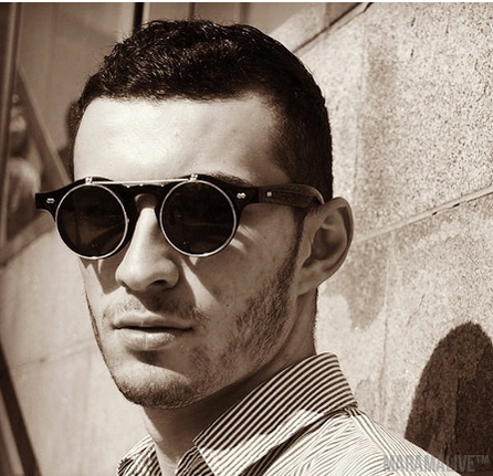 Black Retro SteamPunk Sunglasses