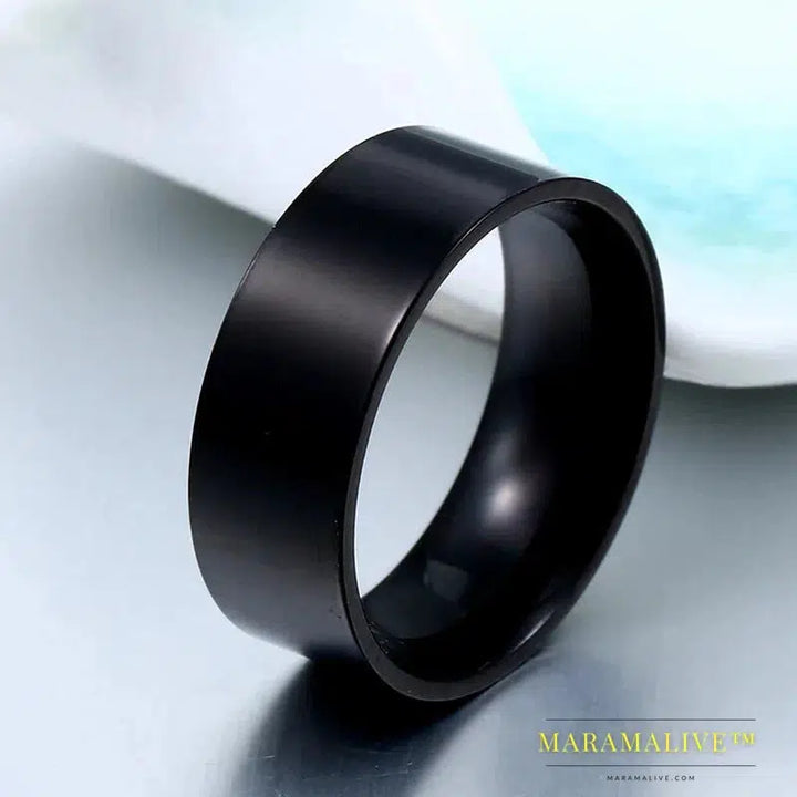 Black and White Blue Gold Men's Elegant Jewelry Ring