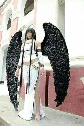 Black large adult angel wings props catwalk show props festival Angel Feather wing cosplay costume Halloween Christmas party