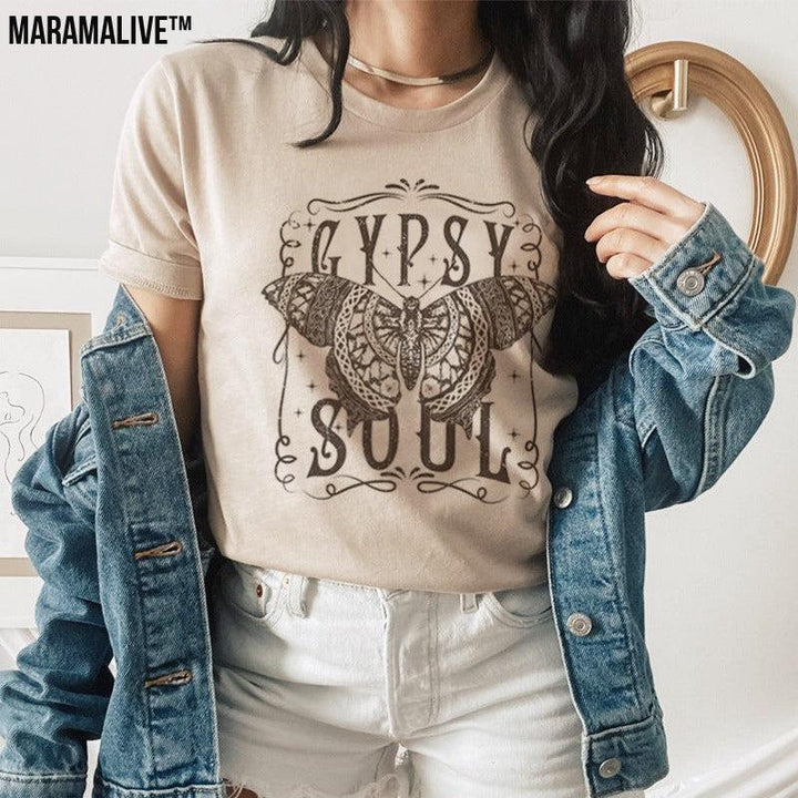 Bohemian Gypsy Soul Tee - Butterfly Loose T-shirt