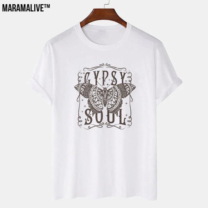 Bohemian Gypsy Soul Tee - Butterfly Loose T-shirt