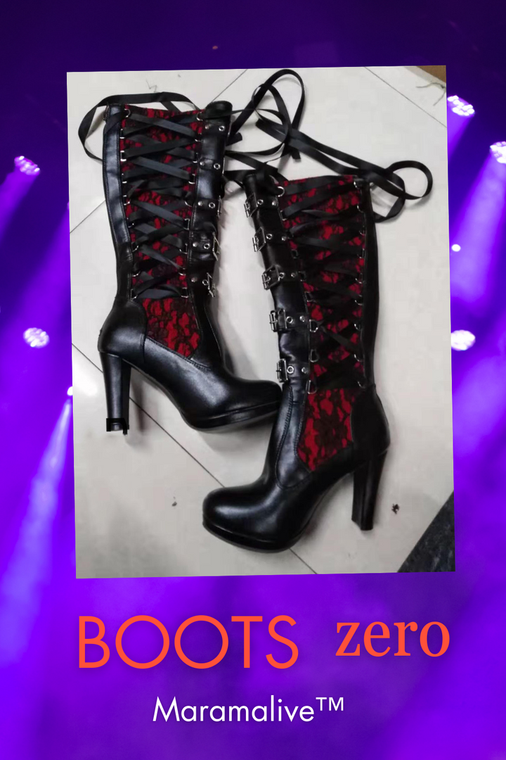 saddle-up-in-style-with-bow-belt-buckle-rider-boots Black and Red Lace