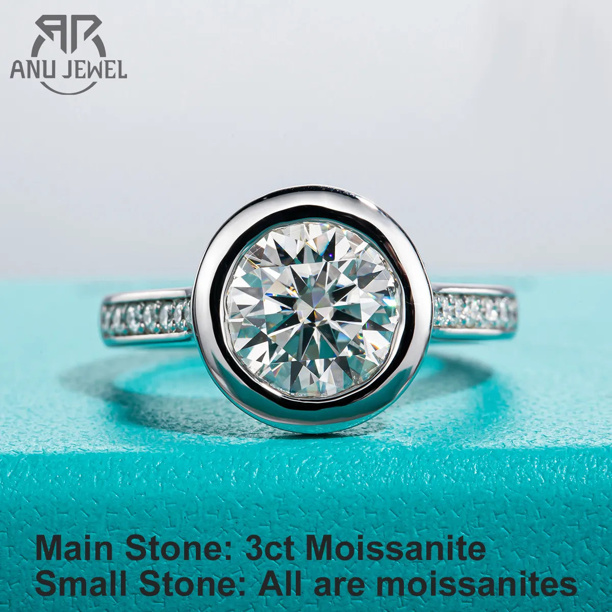 Brilliant Moissanite Silver Engagement Rings