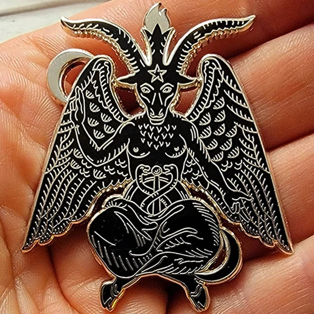 Catuni Baphomet Mystery Enamel Pin Brooch Goth Fashion Punk Style Gift Jewelry Lapel Backpack Bag Badge Accessories for Pagan