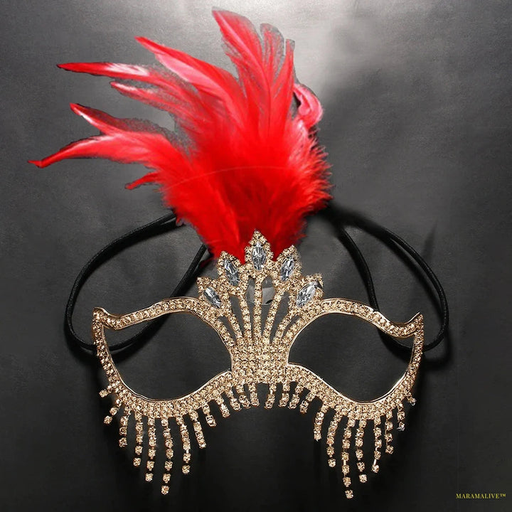 Charms Sexy Rhinestone Feather Tassel Masquerade Face Jewelry For Women Facial Accessories Banquet Party Mask Face Chain Deco