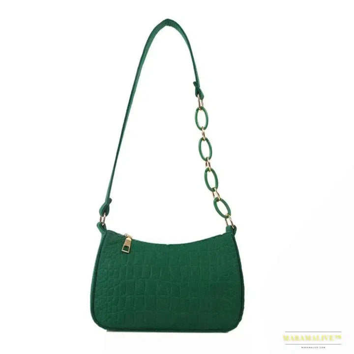 Chic Gothic Crescent Shaped Luxury Felt Handbag - Trendy Under The Shoulder Small Square Bag