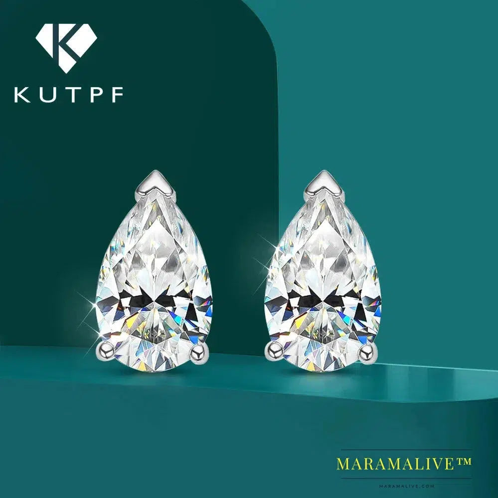 Chic Pear-Cut Moissanite Earrings in Stylish Design