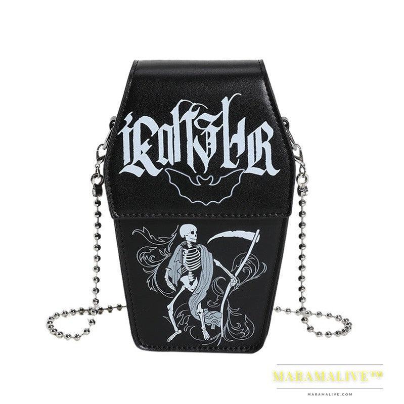 Coffin Board Gothic Style Bag For Women New Niche Spoof Dark Skull All-match