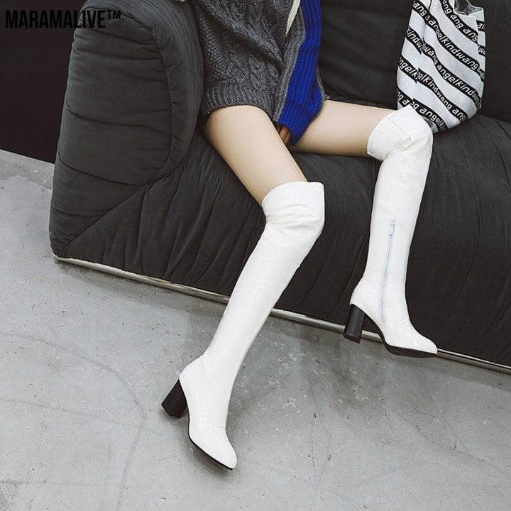 Comfortable And Casual, Thick High-Heeled Long Tube