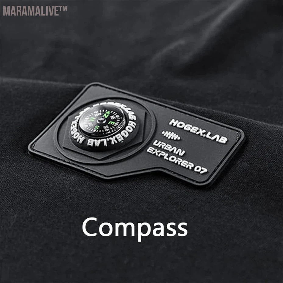 Compass T-Shirt Techwear Cargo Tshirt Men Summer Short Sleeve T Shirt Harajuku Tactical Function Tops Tees Male High Quality