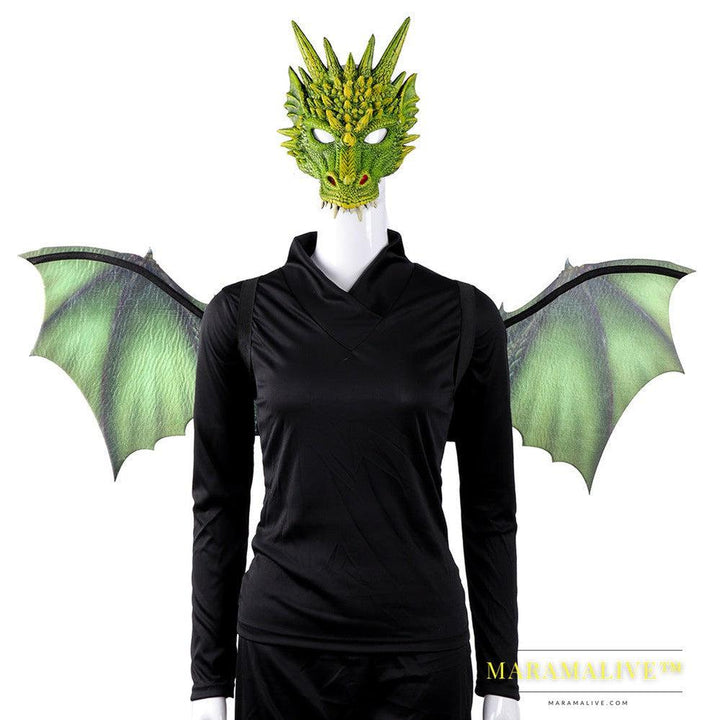 Cos Head Cover Men Non Woven Dragon Mask Wings