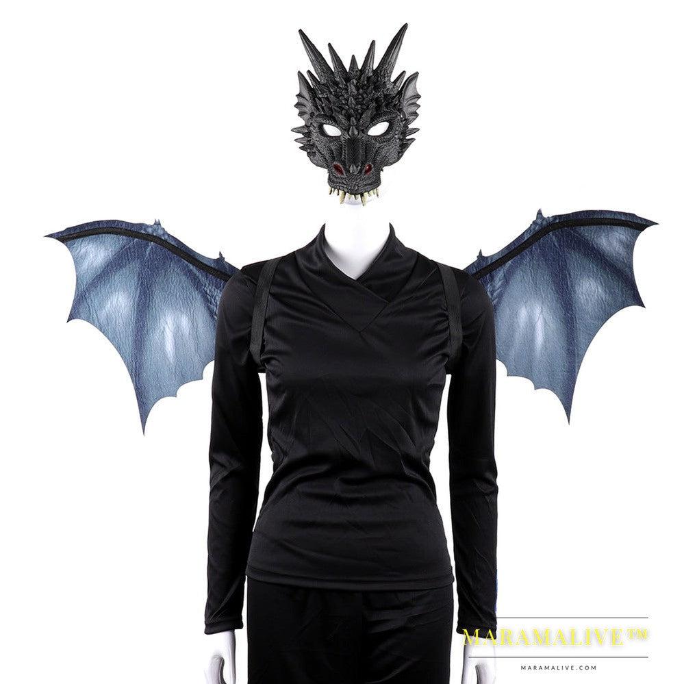 Cos Head Cover Men Non Woven Dragon Mask Wings