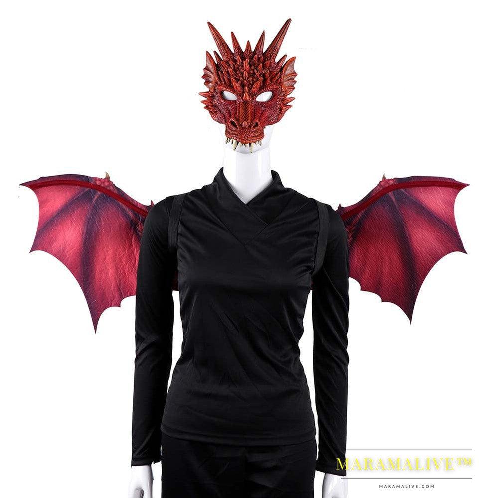 Cos Head Cover Men Non Woven Dragon Mask Wings