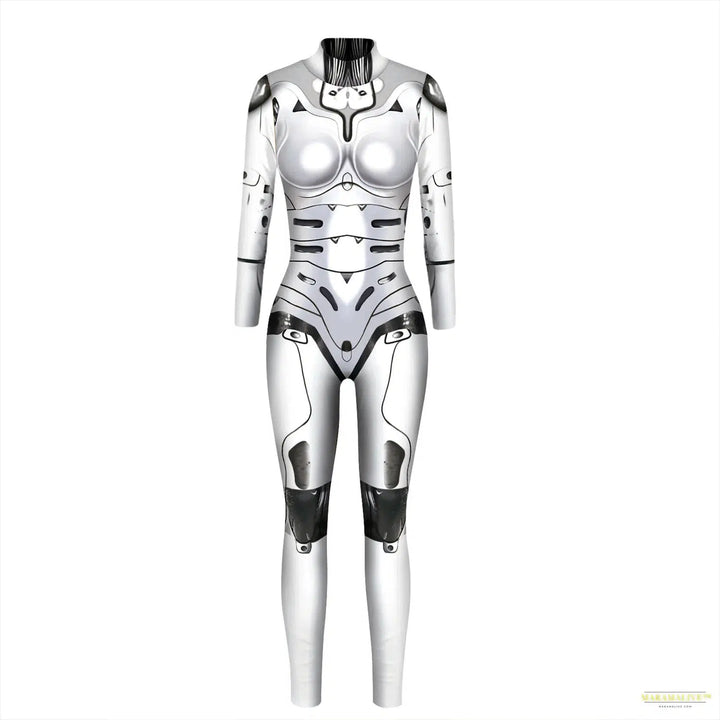 Cosplay Costume Punk Robot Punk 3D Print Black Women Bodysuit Slim Jumpsuit Unisex Performance Outfit Catsuit