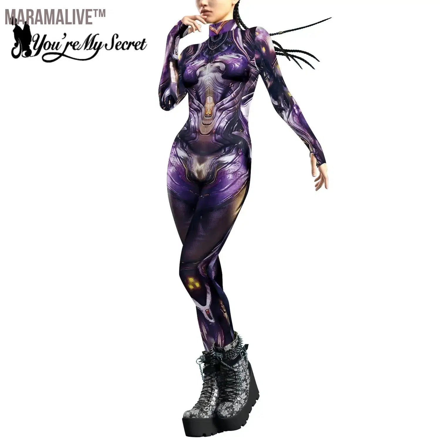 Cosplay Robot Jumpsuit Steampunk Armor 3D Printing Zentai Bodysuit Skinny Clothing Halloween Carnival Romper