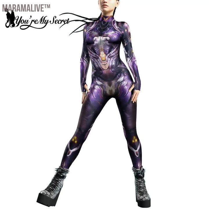 Cosplay Robot Jumpsuit Steampunk Armor 3D Printing Zentai Bodysuit Skinny Clothing Halloween Carnival Romper