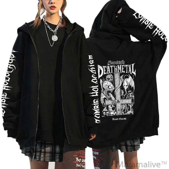 Couples' Gothic Skull Hoodie - Gothic Couples Hoodie