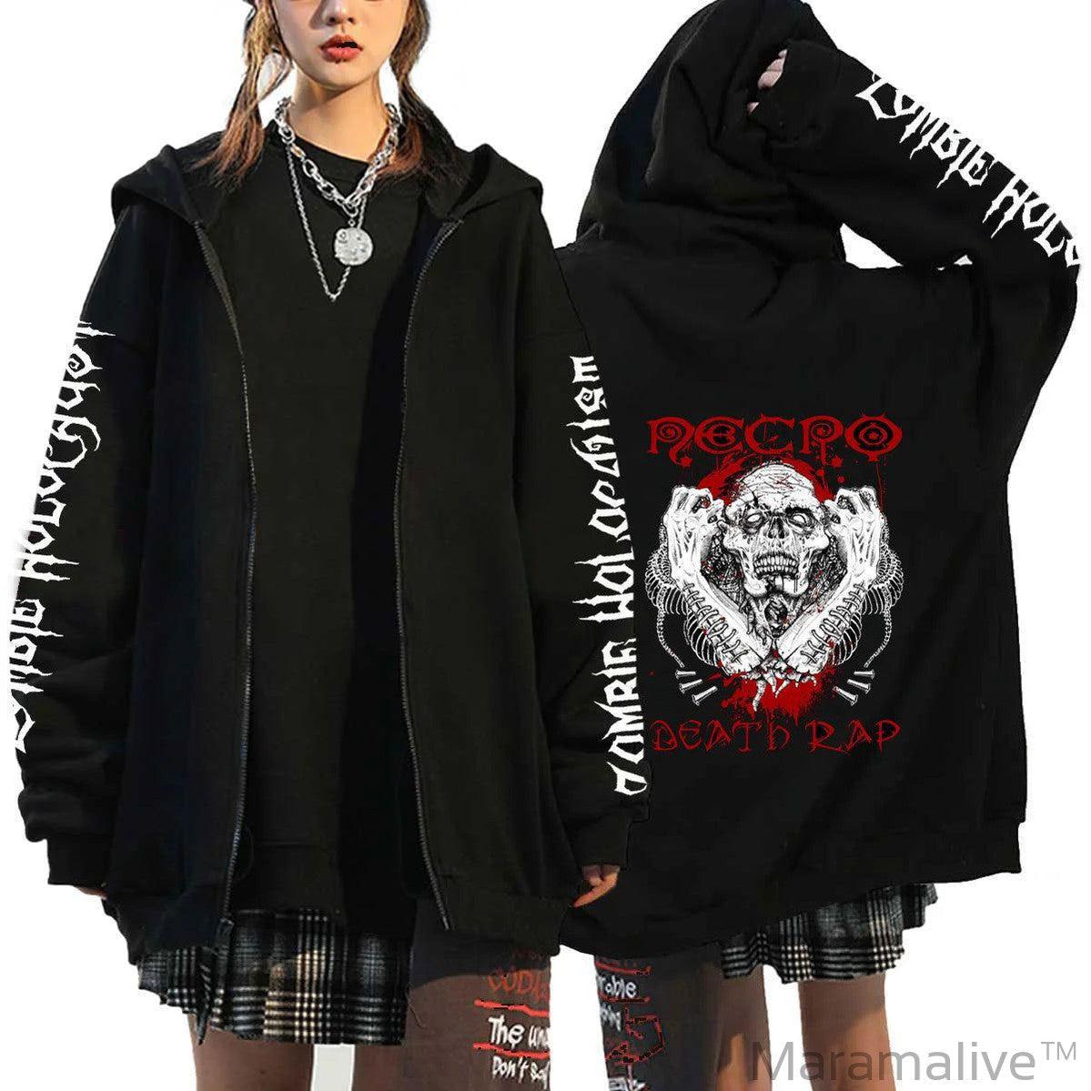 Couples' Gothic Skull Hoodie - Gothic Couples Hoodie