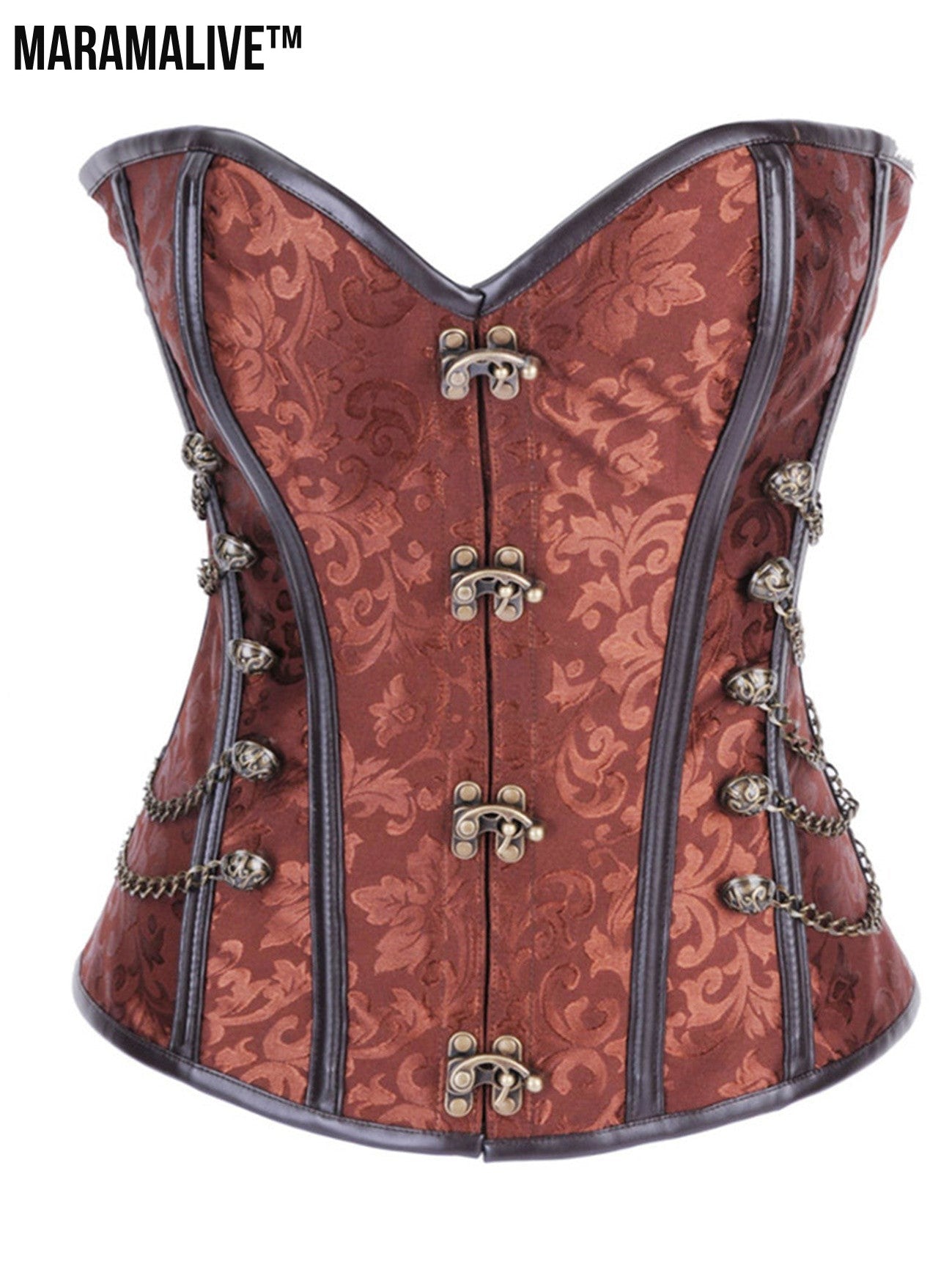 Court Gothic PU Retro Fashion Luxury Sexy Lock Corset