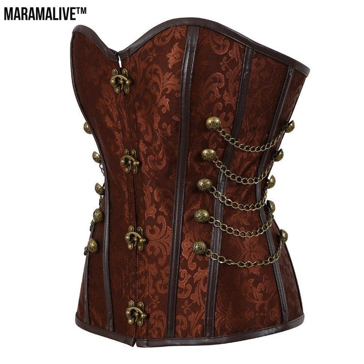 Court Gothic PU Retro Fashion Luxury Sexy Lock Corset