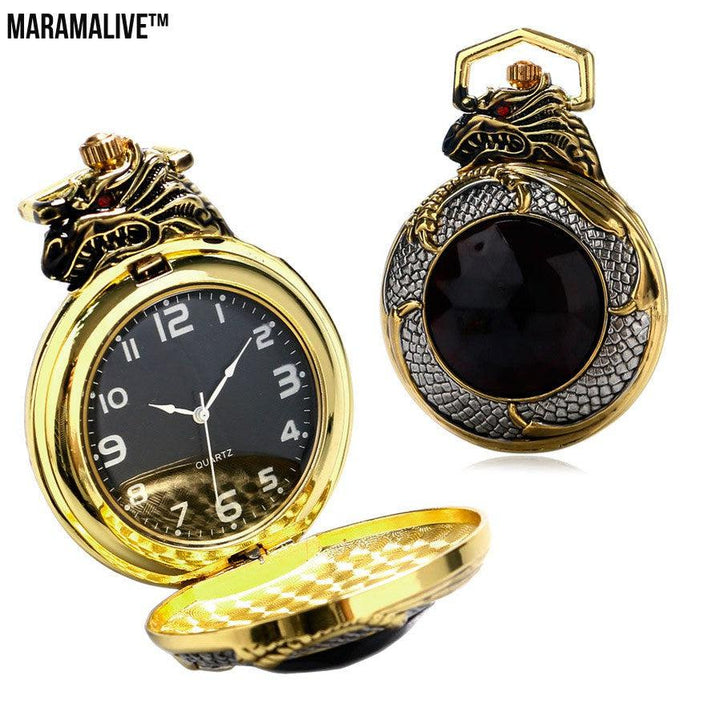 Creative golden dragon pocket watch