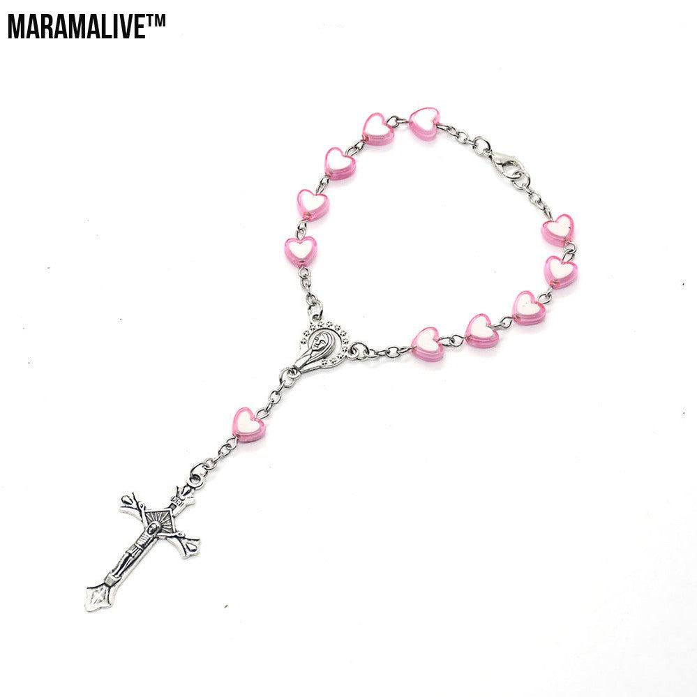 Cross Baptism Beads Rosary Bracelet Bracelet