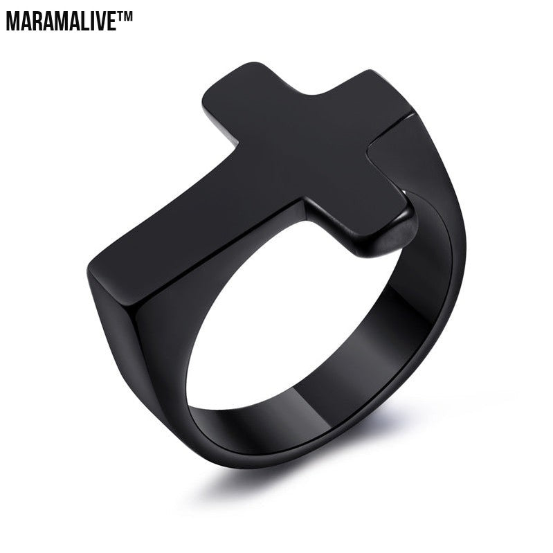 Cross titanium steel ring