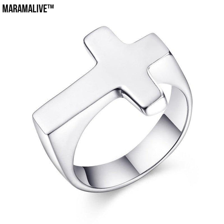 Cross titanium steel ring