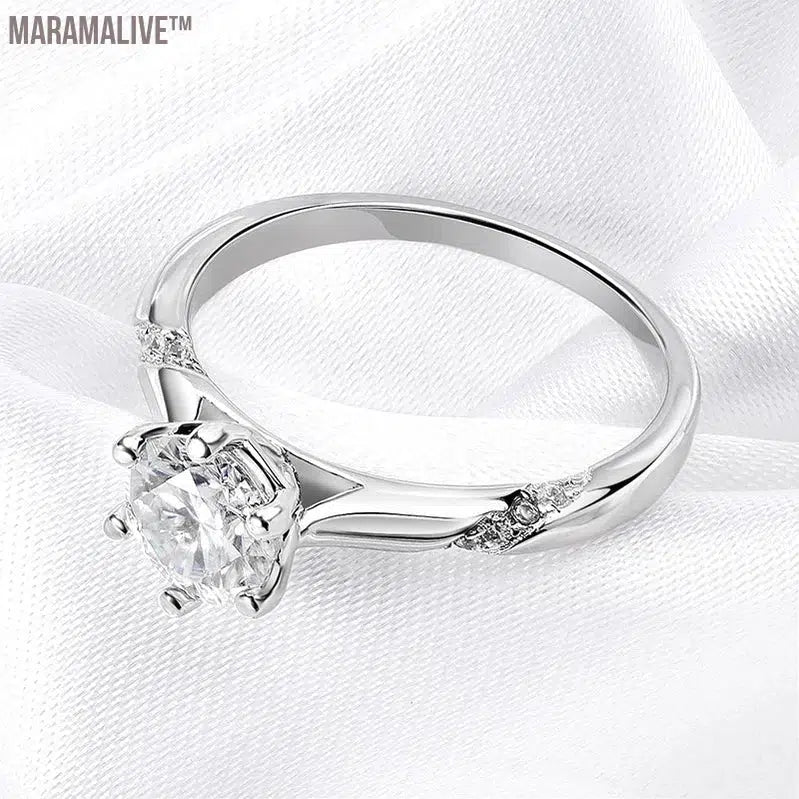 D Color 1-3 Carat Solitaire Moissanite Engagement Ring for Women Sparkling Lab Grown Diamond Band Ring 925 Silver Jewelry