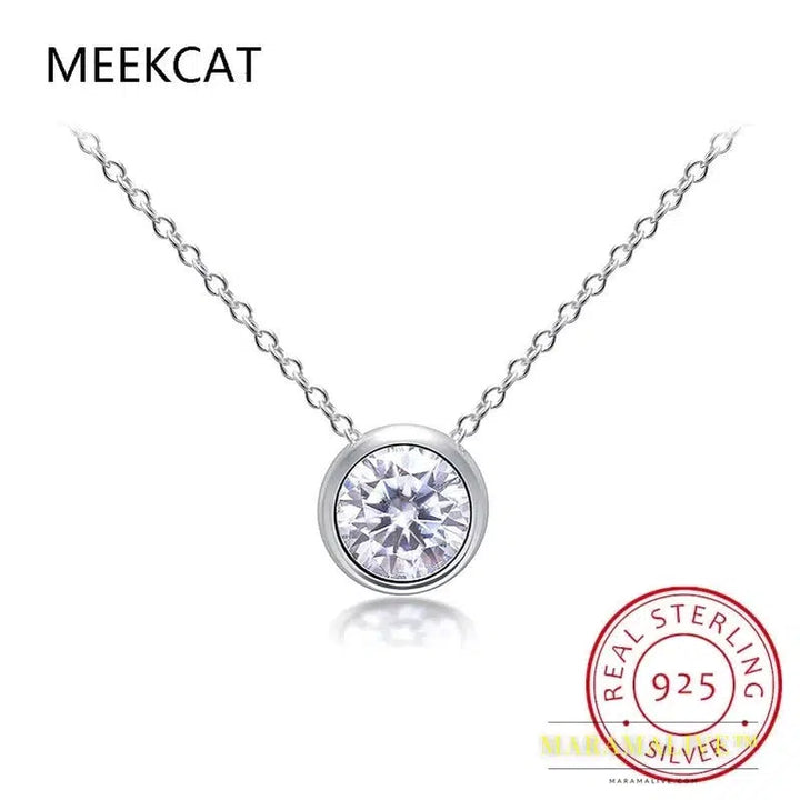 D Color Moissanite Bezel Stud Earrings 18K Gold Plated Pendant Necklace 925 Sterling Silver Jewelry Set Customs Jewelry