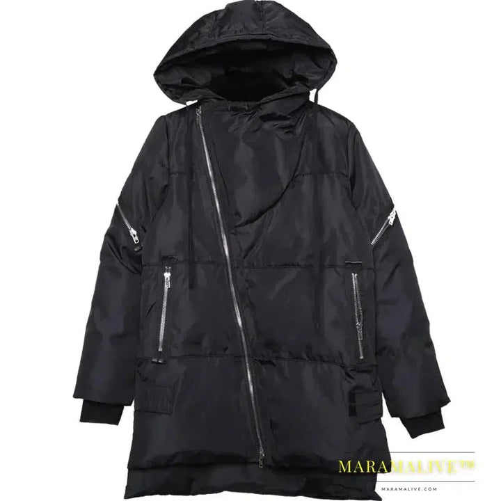 DARK 2021 Winter Jackets Parkas Men Turndown Collar Cargo Function Jacket Parka Hip Hop Streetwear Warm Coats