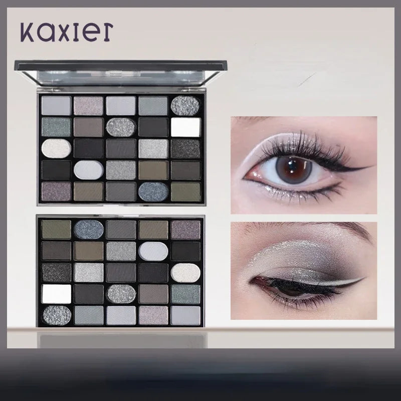 Dark Gothic Eye Shadow Palette - Pearlescent Matte with Fine Sparkles & Mysterious Strobes