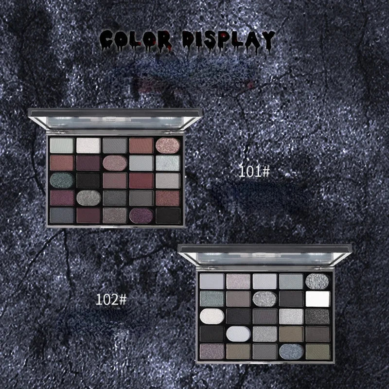 Dark Gothic Eye Shadow Palette - Pearlescent Matte with Fine Sparkles & Mysterious Strobes