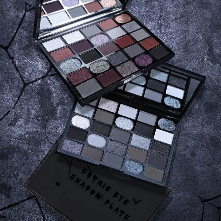 Dark Gothic Eye Shadow Palette - Pearlescent Matte with Fine Sparkles & Mysterious Strobes